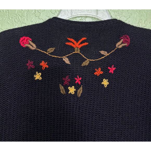 QUIPU Fall Floral Embroidered Baby Alpaca Wool Button Up Sweater Women's XXL - Picture 4 of 9